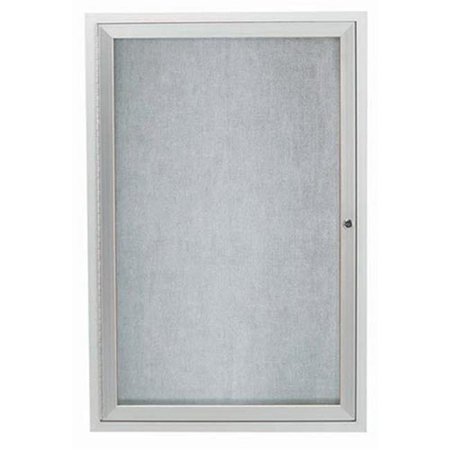 AARCO Aarco Products ODCC2418R 1-Door Outdoor Enclosed Bulletin Board - Clear Satin Anodized ODCC2418R